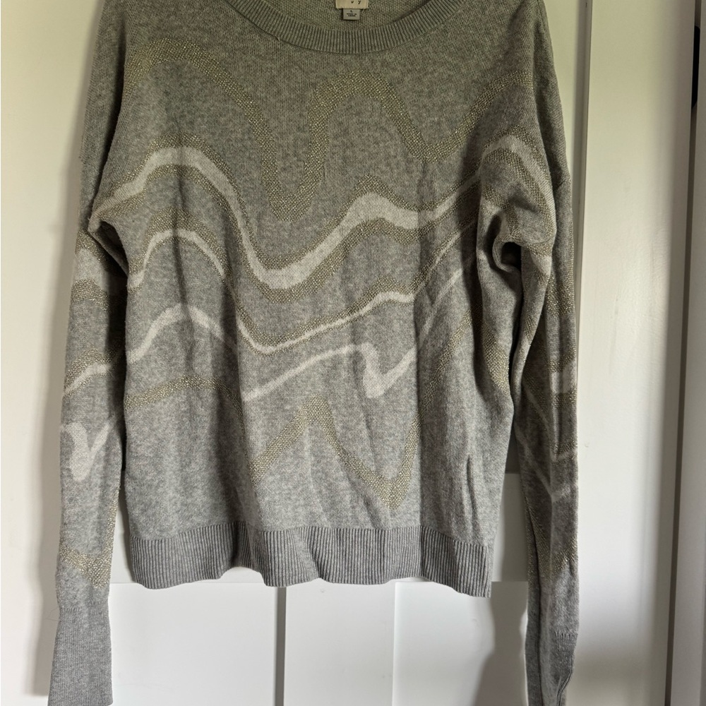 a new day Gray and Gold Crew Neck Sweater